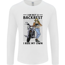 Not a Backrest Female Biker Motorcycle Mens Long Sleeve T-Shirt White