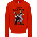 Not a Backrest Female Biker Motorcycle Mens Sweatshirt Jumper Bright Red