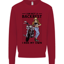 Not a Backrest Female Biker Motorcycle Mens Sweatshirt Jumper Red