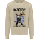 Not a Backrest Female Biker Motorcycle Mens Sweatshirt Jumper Sand