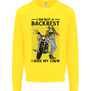 Not a Backrest Female Biker Motorcycle Mens Sweatshirt Jumper Yellow