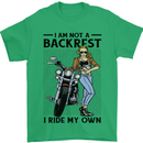 Not a Backrest Female Biker Motorcycle Mens T-Shirt 100% Cotton Irish Green