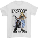 Not a Backrest Female Biker Motorcycle Mens T-Shirt 100% Cotton White