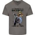 Not a Backrest Female Biker Motorcycle Mens V-Neck Cotton T-Shirt Charcoal