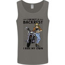 Not a Backrest Female Biker Motorcycle Mens Vest Tank Top Charcoal