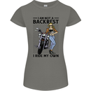 Not a Backrest Female Biker Motorcycle Womens Petite Cut T-Shirt Charcoal