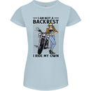 Not a Backrest Female Biker Motorcycle Womens Petite Cut T-Shirt Light Blue