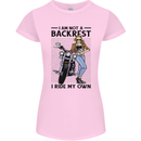 Not a Backrest Female Biker Motorcycle Womens Petite Cut T-Shirt Light Pink