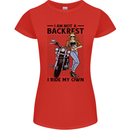 Not a Backrest Female Biker Motorcycle Womens Petite Cut T-Shirt Red