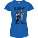 Not a Backrest Female Biker Motorcycle Womens Petite Cut T-Shirt Royal Blue