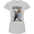 Not a Backrest Female Biker Motorcycle Womens Petite Cut T-Shirt Sports Grey