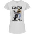 Not a Backrest Female Biker Motorcycle Womens Petite Cut T-Shirt White