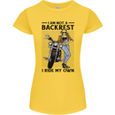 Not a Backrest Female Biker Motorcycle Womens Petite Cut T-Shirt Yellow