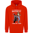 Not a Backrest Female Motorcycle Biker Childrens Kids Hoodie Bright Red