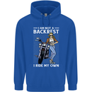 Not a Backrest Female Motorcycle Biker Childrens Kids Hoodie Royal Blue
