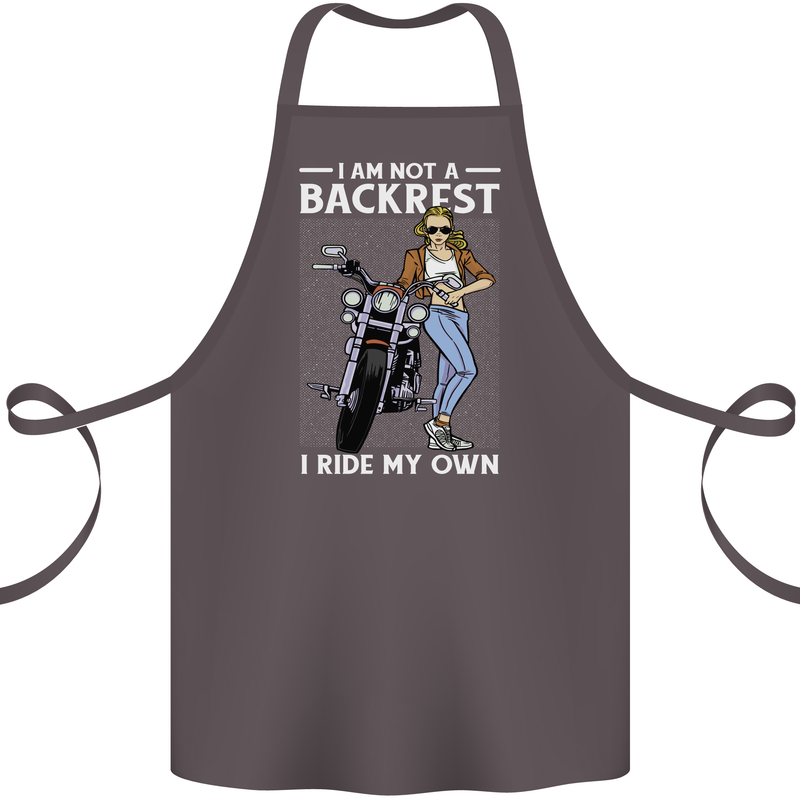 Not a Backrest Female Motorcycle Biker Cotton Apron 100% Organic Dark Grey