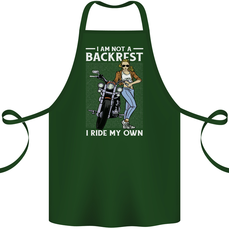 Not a Backrest Female Motorcycle Biker Cotton Apron 100% Organic Forest Green