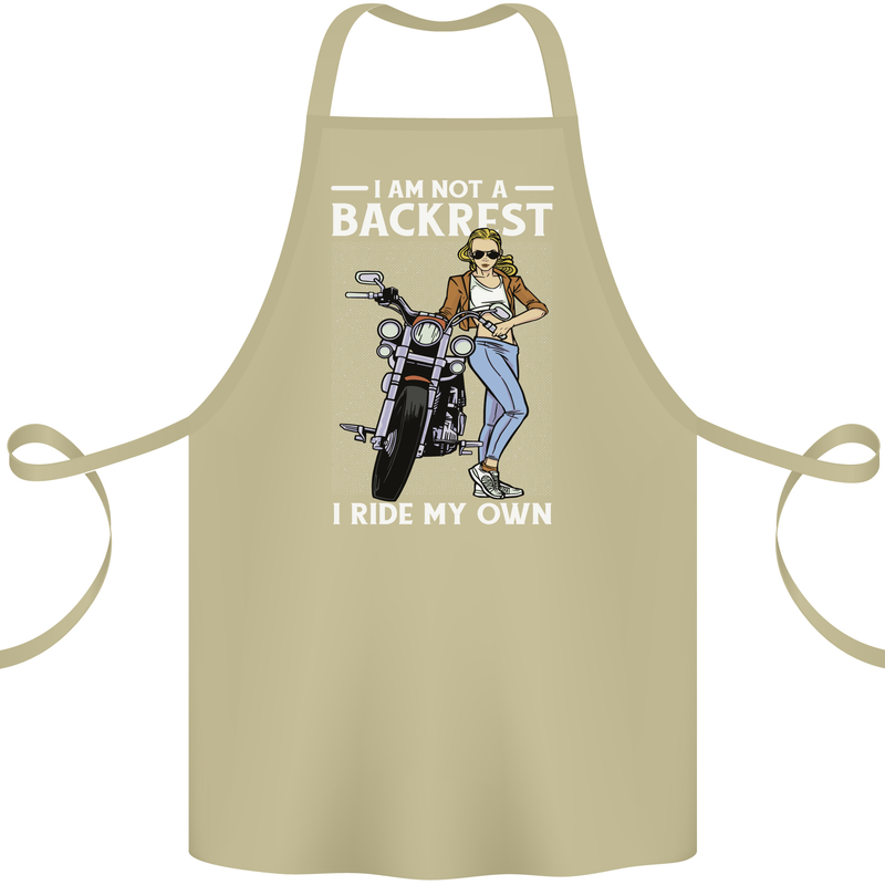 Not a Backrest Female Motorcycle Biker Cotton Apron 100% Organic Khaki