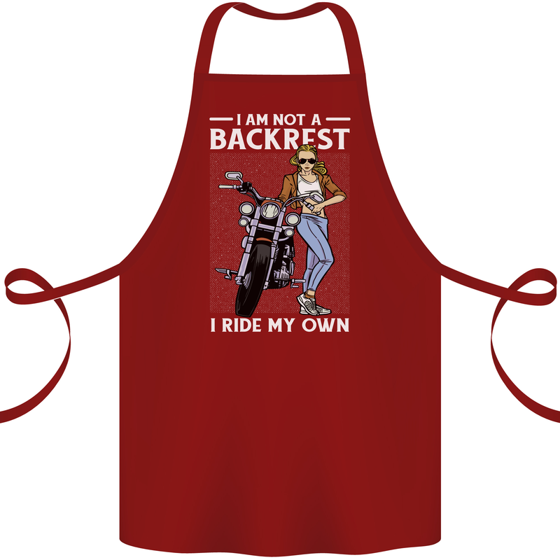 Not a Backrest Female Motorcycle Biker Cotton Apron 100% Organic Maroon