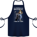 Not a Backrest Female Motorcycle Biker Cotton Apron 100% Organic Navy Blue