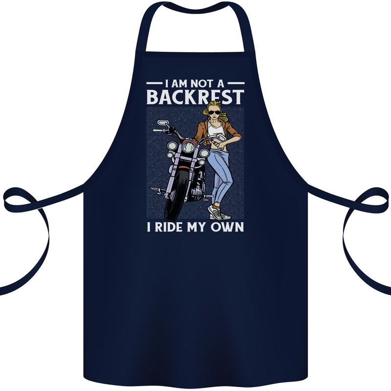 Not a Backrest Female Motorcycle Biker Cotton Apron 100% Organic Navy Blue
