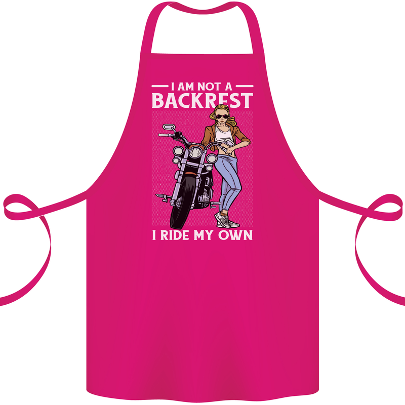 Not a Backrest Female Motorcycle Biker Cotton Apron 100% Organic Pink