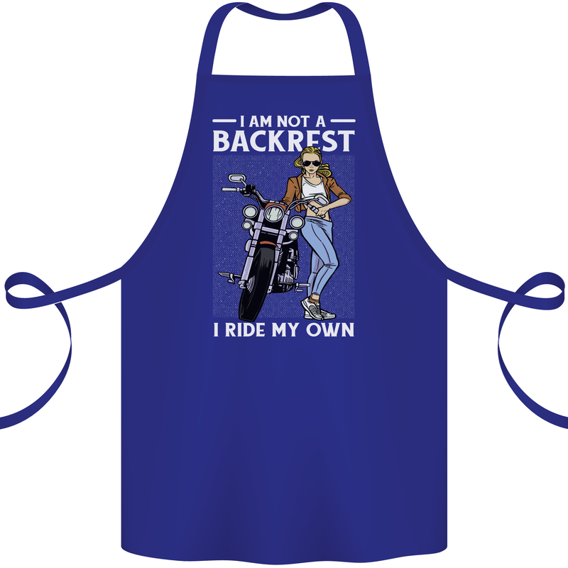 Not a Backrest Female Motorcycle Biker Cotton Apron 100% Organic Royal Blue