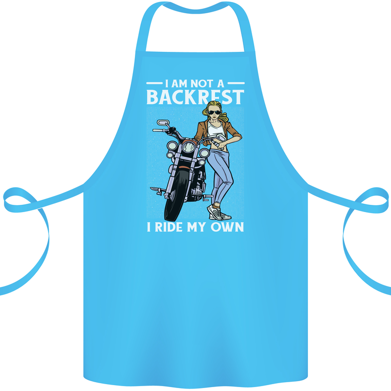 Not a Backrest Female Motorcycle Biker Cotton Apron 100% Organic Turquoise