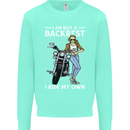 Not a Backrest Female Motorcycle Biker Kids Sweatshirt Jumper Peppermint