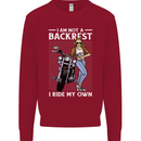 Not a Backrest Female Motorcycle Biker Kids Sweatshirt Jumper Red