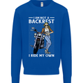 Not a Backrest Female Motorcycle Biker Kids Sweatshirt Jumper Royal Blue