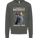Not a Backrest Female Motorcycle Biker Kids Sweatshirt Jumper Storm Grey