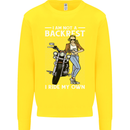 Not a Backrest Female Motorcycle Biker Kids Sweatshirt Jumper Yellow