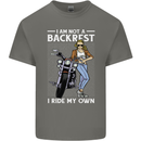 Not a Backrest Female Motorcycle Biker Kids T-Shirt Childrens Charcoal