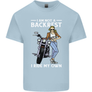 Not a Backrest Female Motorcycle Biker Kids T-Shirt Childrens Light Blue
