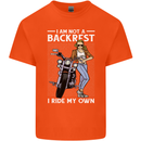 Not a Backrest Female Motorcycle Biker Kids T-Shirt Childrens Orange