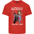 Not a Backrest Female Motorcycle Biker Kids T-Shirt Childrens Red
