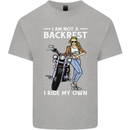 Not a Backrest Female Motorcycle Biker Kids T-Shirt Childrens Sports Grey
