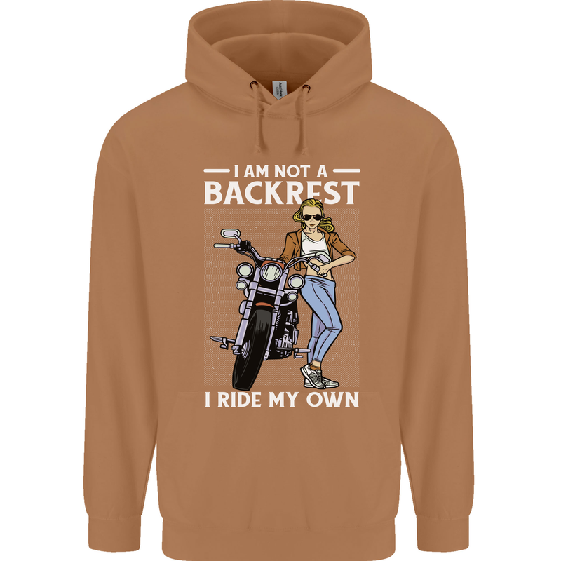 Not a Backrest Female Motorcycle Biker Mens 80% Cotton Hoodie Caramel Latte