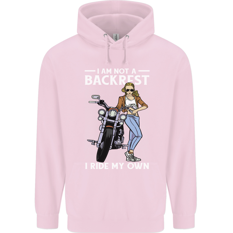 Not a Backrest Female Motorcycle Biker Mens 80% Cotton Hoodie Light Pink