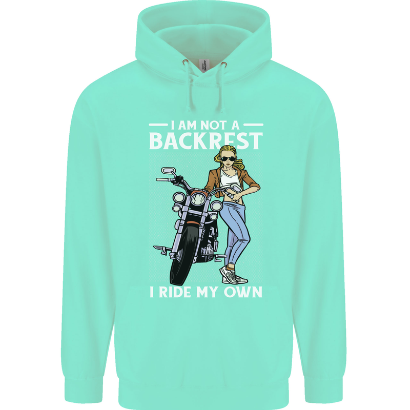 Not a Backrest Female Motorcycle Biker Mens 80% Cotton Hoodie Peppermint