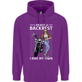 Not a Backrest Female Motorcycle Biker Mens 80% Cotton Hoodie Purple