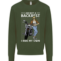 Not a Backrest Female Motorcycle Biker Mens Sweatshirt Jumper Forest Green