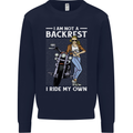 Not a Backrest Female Motorcycle Biker Mens Sweatshirt Jumper Navy Blue