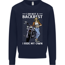 Not a Backrest Female Motorcycle Biker Mens Sweatshirt Jumper Navy Blue