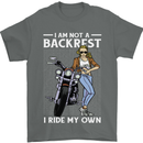 Not a Backrest Female Motorcycle Biker Mens T-Shirt 100% Cotton Charcoal