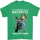 Not a Backrest Female Motorcycle Biker Mens T-Shirt 100% Cotton Irish Green