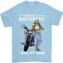 Not a Backrest Female Motorcycle Biker Mens T-Shirt 100% Cotton Light Blue
