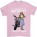 Not a Backrest Female Motorcycle Biker Mens T-Shirt 100% Cotton Light Pink