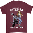 Not a Backrest Female Motorcycle Biker Mens T-Shirt 100% Cotton Maroon